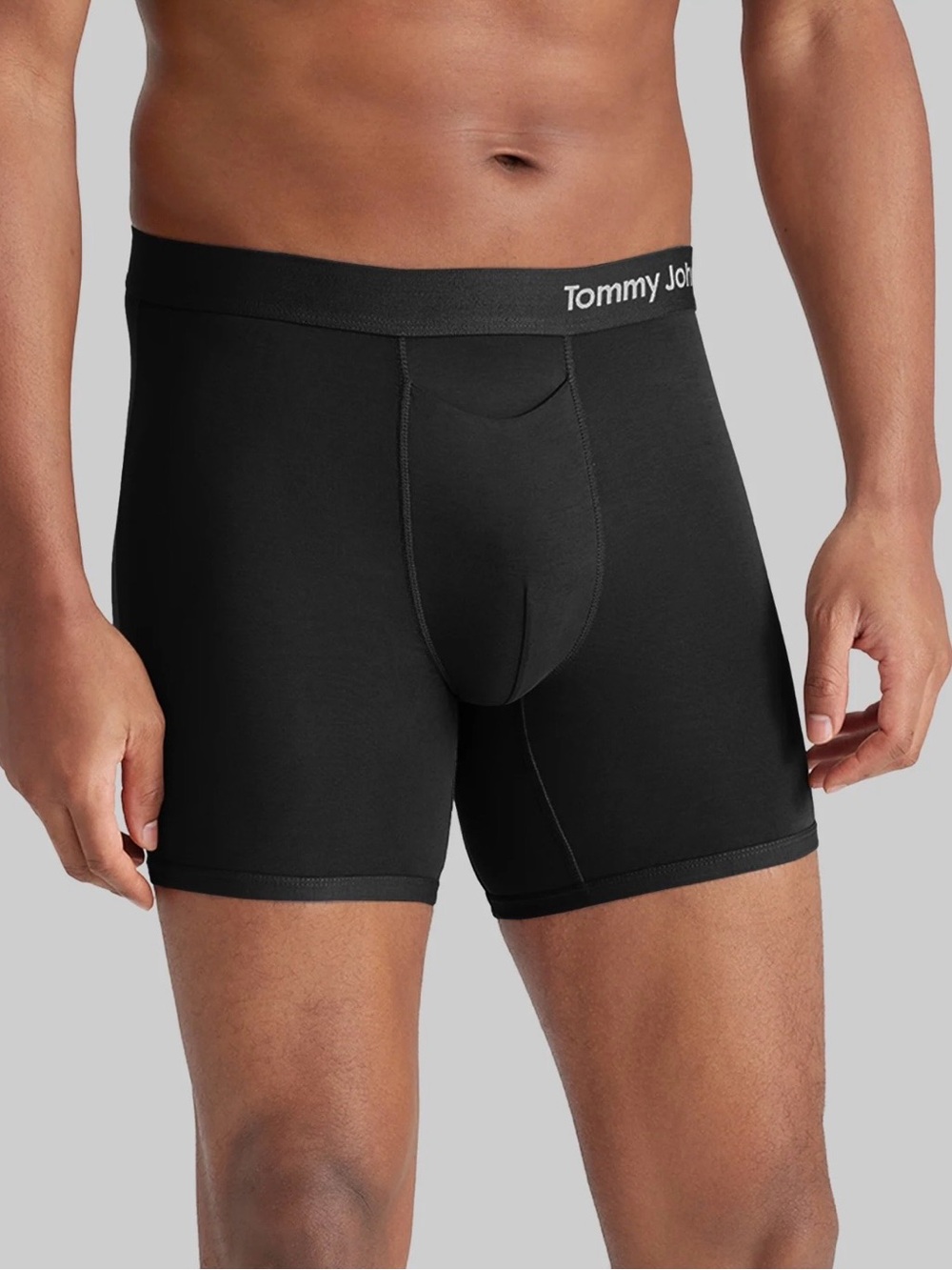 Tommy John cool cotton mid-length boxer briefs 6” black